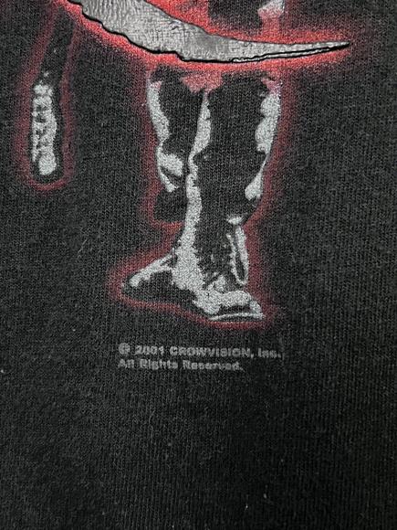 Vintage Y2K 2001 The Crow Movie Promo Goth 3D Puffy Logo Image T-Shirt Mens XL - Picture 7 of 10